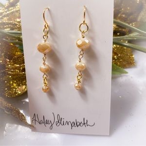 41. Champagne Faceted Glass Earrings